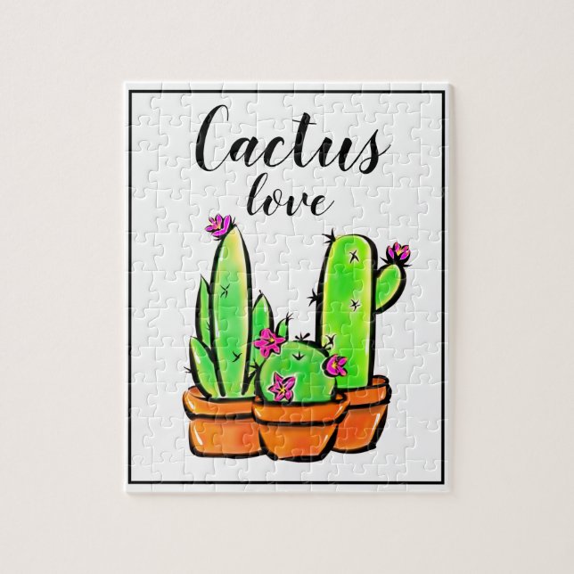 Cute Cactus cacti succulents Pussel (Vertikal)