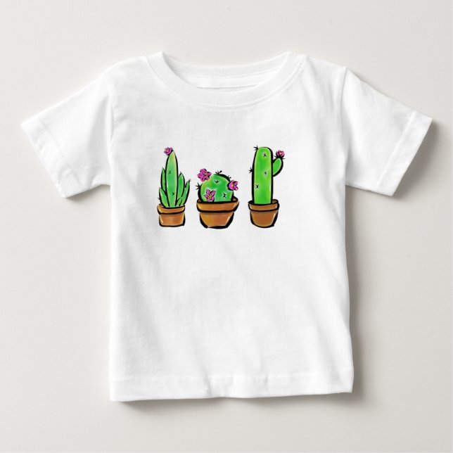 Cute Cactus cacti succulents T-shirt (Framsida)