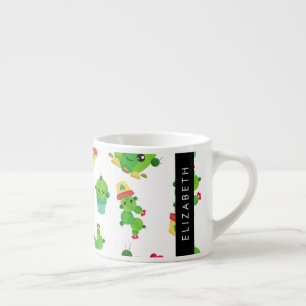 Cute Cactus, Cactus Mönster, Succult, ditt namn Espressomugg