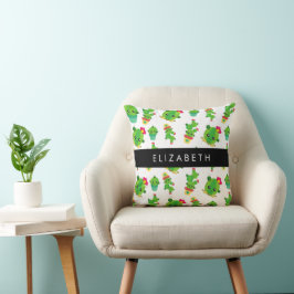Cute Cactus, Cactus Mönster, Succult, ditt namn Kudde