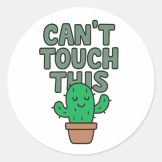 Cute Cactus “Can’t Touch This” Runt Klistermärke
