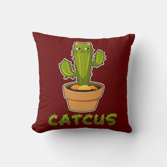 Cute Cactus Catcus Djurälskare Plant Kudde (Framsida)