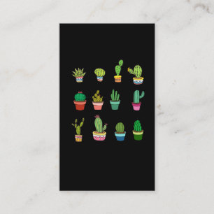 Cute Cactus Collector Kawaii Succulent Älskare Visitkort