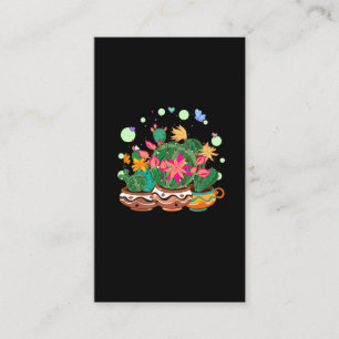 Cute Cactus Coloful Flowers Cacti Garden Art Visitkort