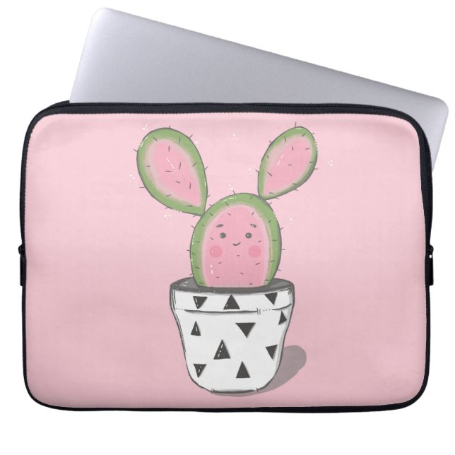 Cute Cactus Electronics Bag Laptop Fodral (Framsidan)