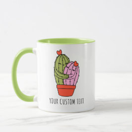 Cute Cactus Ett par Personliger Alla hjärtans dag Mugg