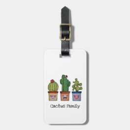 Cute Cactus Family in Watercolor Bagagebricka