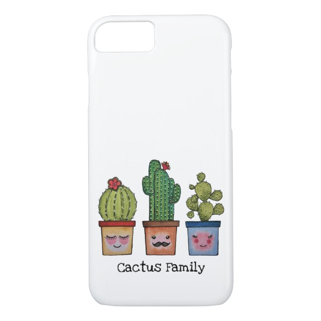 Cute Cactus Family in Watercolor Case-Mate iPhone Skal (Baksida)