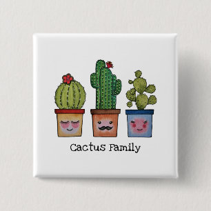 Cute Cactus Family in Watercolor Knapp