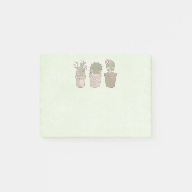 Cute Cactus Girls avlade juvelry Post-it Block (Framsida)