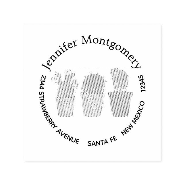 Cute Cactus Girls avlade juvelry Självfärgande Stämpel (Design)