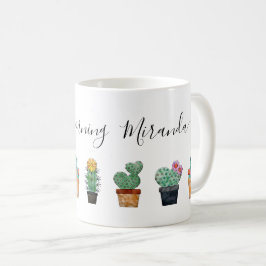 Cute Cactus Greenery Flower Mönster Kaffemugg