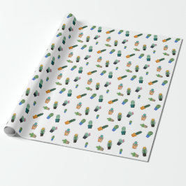 Cute Cactus Greenery Flower Mönster Presentpapper