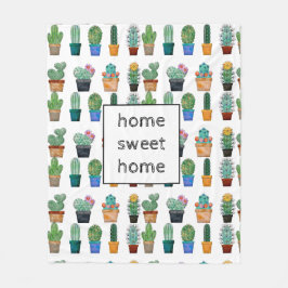 Cute Cactus Greenery Flower Natature Fleecefilt