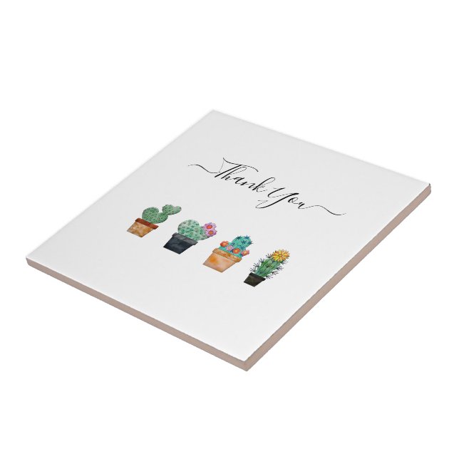 Cute Cactus Greenery Flower Natature Kakelplatta (Sidan)