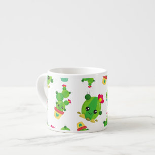 Cute Cactus, Grönt Cactus, Cactus Mönster Espressomugg