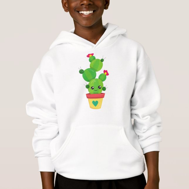 Cute Cactus, Grönt Cactus, Kawaii Cactus, Flowers T Shirt (Framsida)