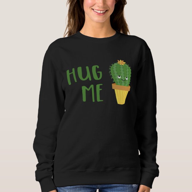 Cute Cactus  Hug Me T Shirt (Framsida)