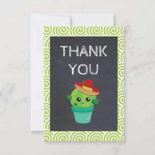 Cute Cactus in a Sombrero på Chalkboard Tack Kort