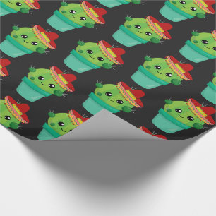 Cute Cactus in a Sombrero Stolt in a Flower Pot Presentpapper