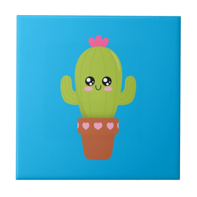 Cute Cactus Kakelplatta (Framsidan)