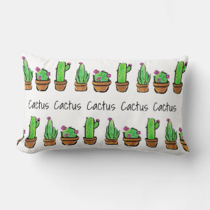 Cute Cactus kärlek cacti succulents mönster Lumbarkudde