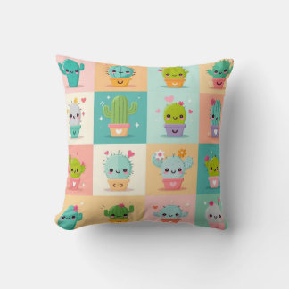 Cute Cactus Kawaii Baby Shower Kudde