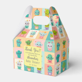 Cute Cactus Kawaii Baby Shower Presentaskar
