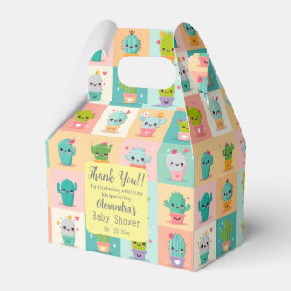 Cute Cactus Kawaii Baby Shower Presentaskar
