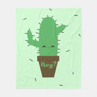 Cute cactus kawaii plant fleece filt