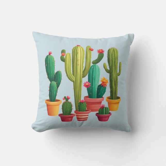 Cute Cactus Kudde (Framsida)
