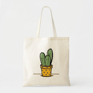 Cute Cactus med olika Känslor Tygkasse