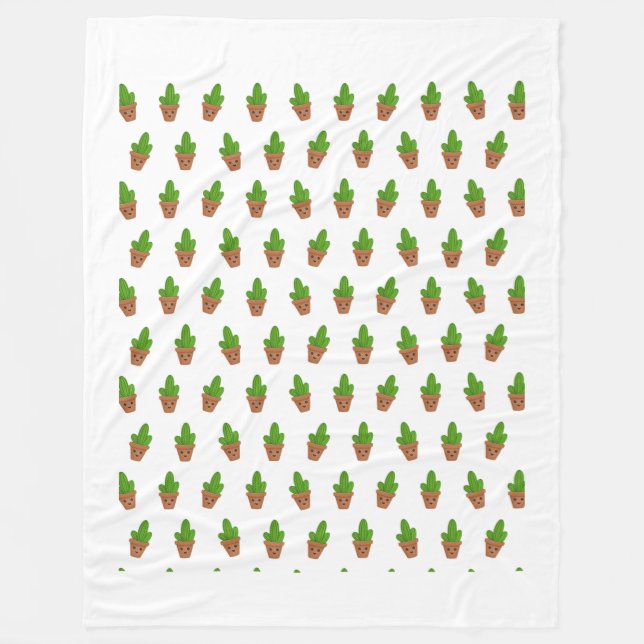 Cute Cactus Mönster på Blanket Fleecefilt (Framsidan)