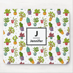Cute Cactus Nature Succulations Mönster Monogram Musmatta