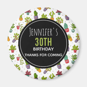 Cute Cactus Nature Succulations Mönster Tack Magnet
