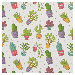 Cute Cactus Nature Succulations Mönster Tyg