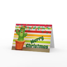 Cute Cactus och Festive String Ljus jul