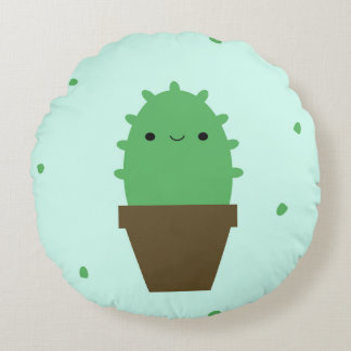 Cute cactus pelare rund kudde