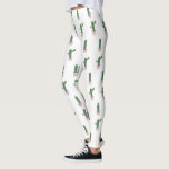 Cute Cactus Pot Plant Mönster Leggings<br><div class="desc">Kaktuarier för baljväxter,  krukturer</div>