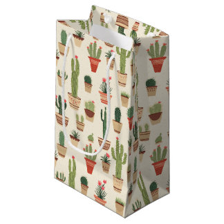 Cute Cactus Pota Anpassningsbar Gift Bag - liten, 