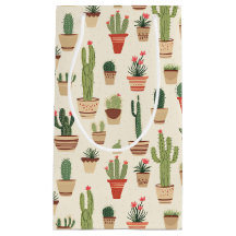 Cute Cactus Pota Anpassningsbar Gift Bag - liten,