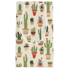 Cute Cactus Pota Anpassningsbar Gift Bag - liten,