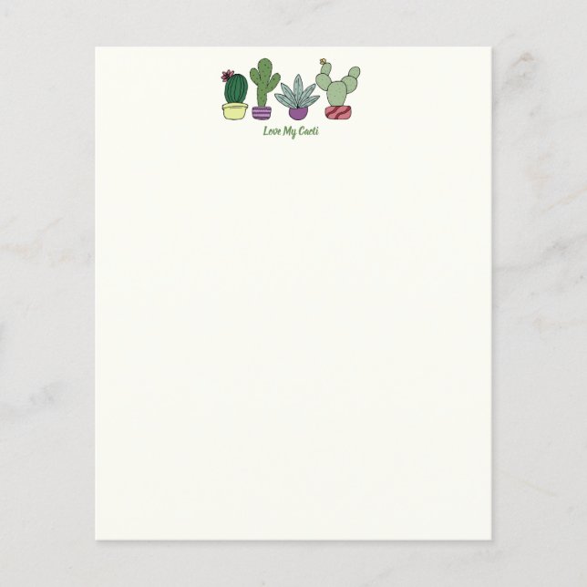 Cute Cactus Poted Plants Kärlek My Cacti (Framsida)