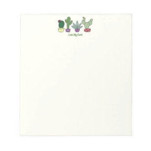 Cute Cactus Poted Plants Kärlek My Cacti Anteckningsblock