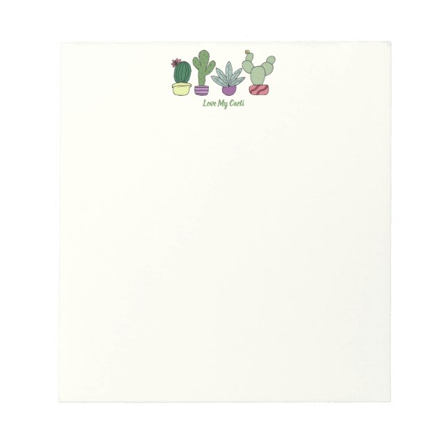 Cute Cactus Poted Plants Kärlek My Cacti Anteckningsblock (Framsida)