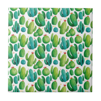 Cute Cactus Seamless Pattern Kakelplatta