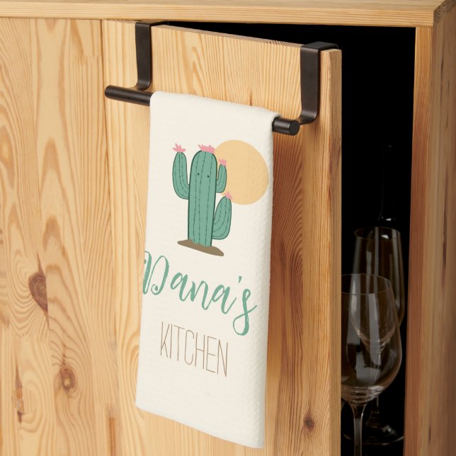 Cute Cactus Southwest Kitchen Towel Kökshandduk (Thirds Fold)