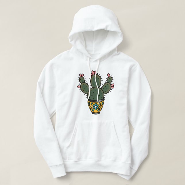 Cute cactus Sticker Hoodie (Design framsida)