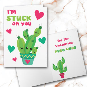 Cute Cactus Studie på ditt Alla hjärtkort Helgkort