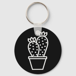 Cute Cactus Teckning Doodle Poften Simple Nyckelring